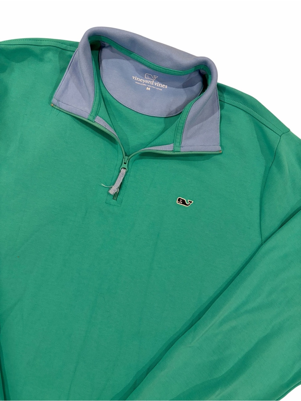 Vineyard Vines Quarter Zip Pullover Men’s Medium Green Pima Cotton EUC
